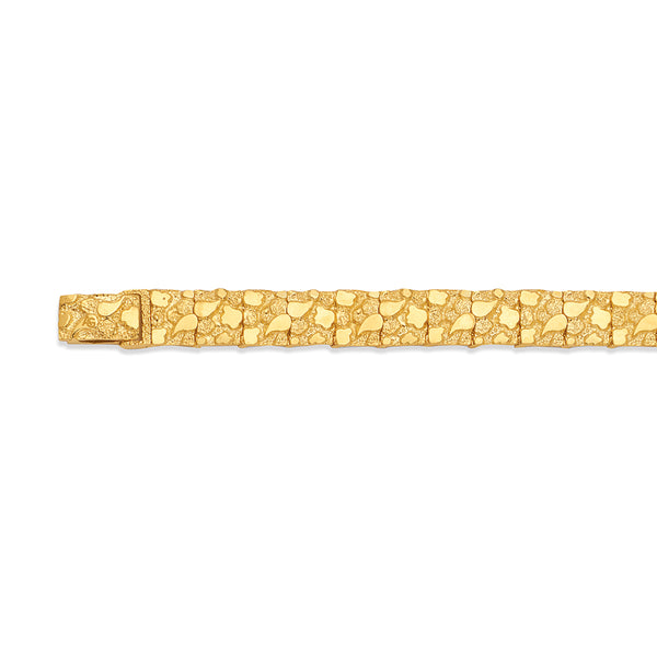 10K 12MM YELLOW GOLD CLASSIC NUGGET BRACELET  8