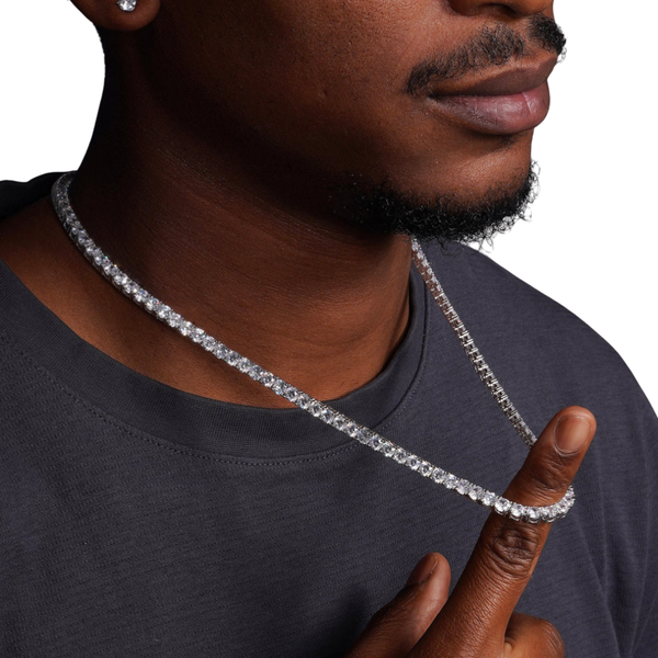5MM Clear CZ Sterling Silver Tennis Neckalce