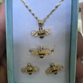 14K Gold Bee Jewelry Set
