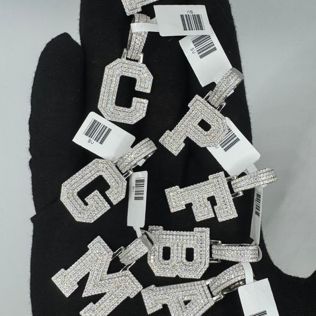 Silver Moissanite Letters