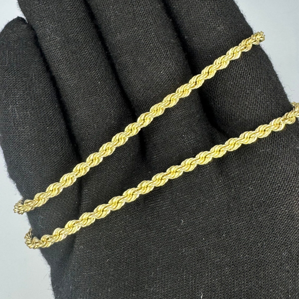 10K Hollow Rope Chain  3.5mm