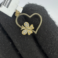 14K Heart Butterfly Pendant