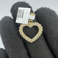 14K Hollow Heart Pendant with CZ Stone Edges