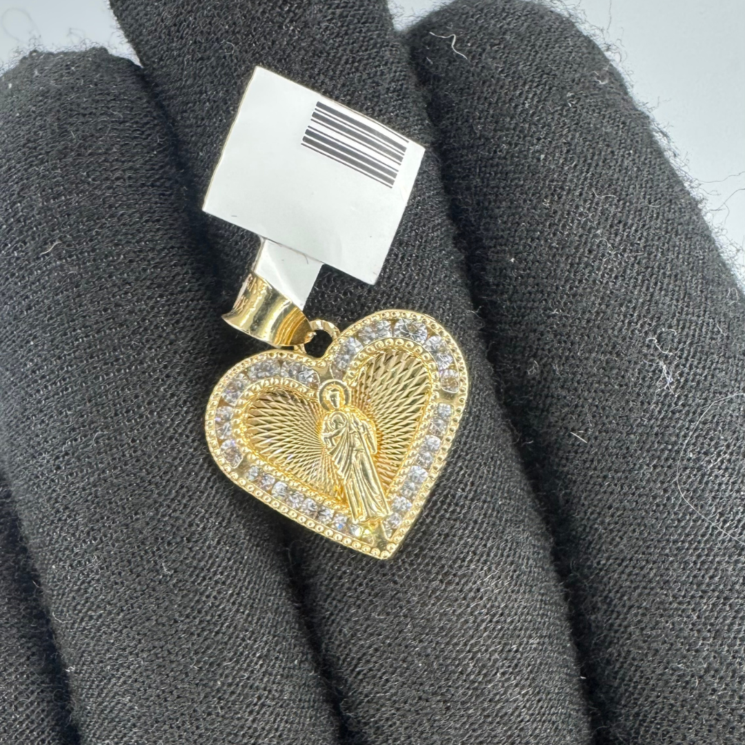 14K San Judas Heart Pendant