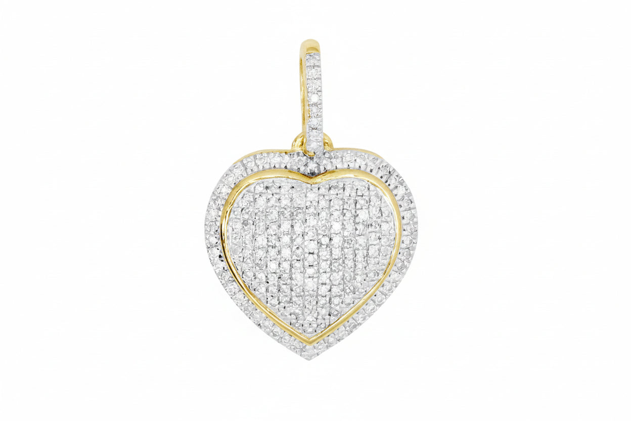 14K Yellow Gold Diamond Heart Pendant – 0.35 CTW