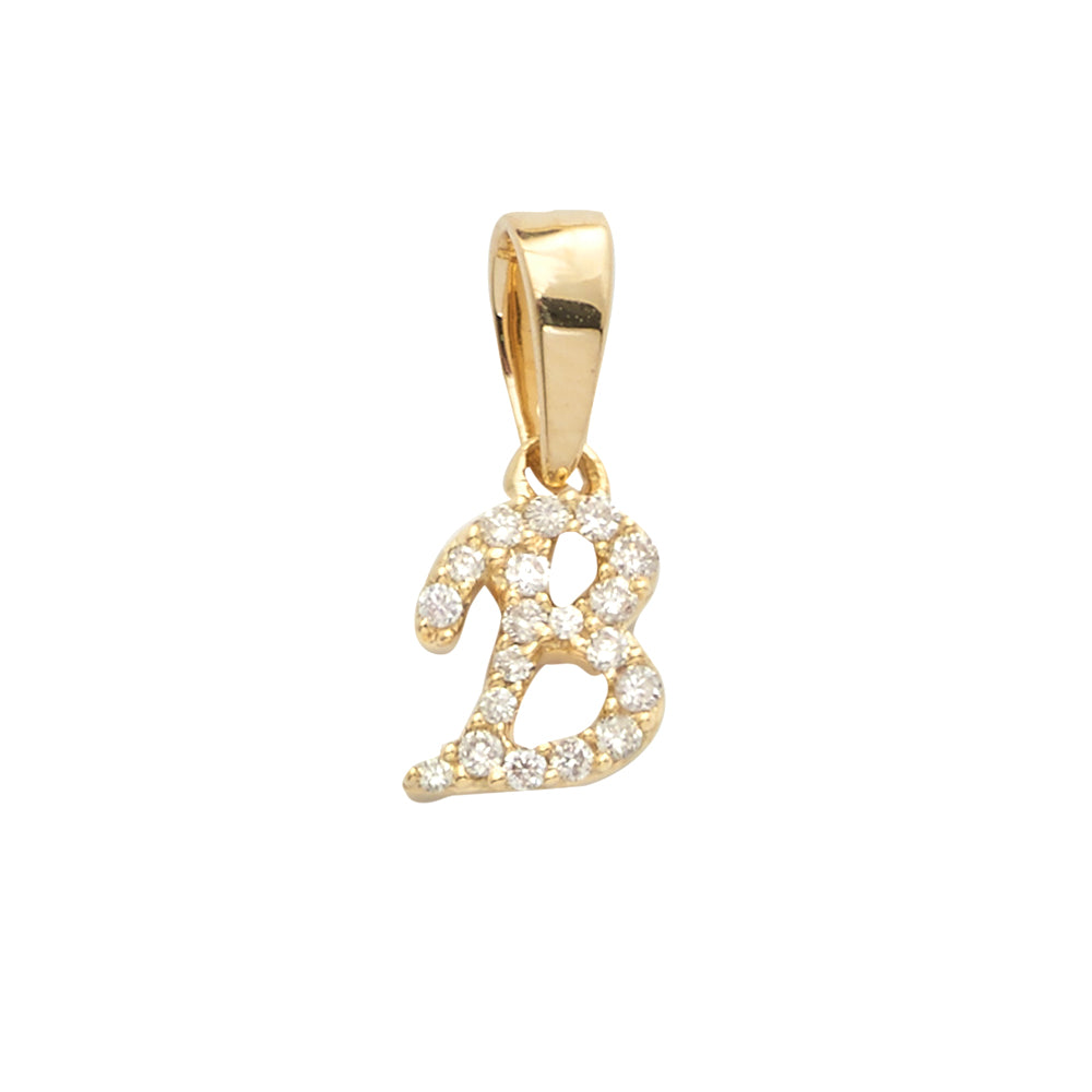 14K Yellow Gold Diamond Initial Pendant – 0.06 CTW