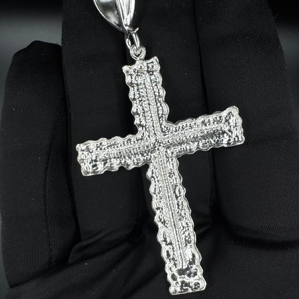 925 Silver Nugget Cross Pendant