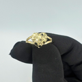10K Yellow Gold Nugget Heart Ring