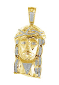 10K Yellow Gold Diamond Jesus Head Pendant – 0.75 CTW