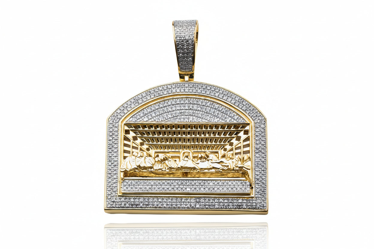 10KY 1.15CTW DIAMOND 'LAST SUPPER' PENDANT
