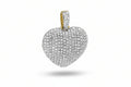 14K Yellow Gold Diamond Puffed Heart Pendant – 0.50 CTW (Medium)