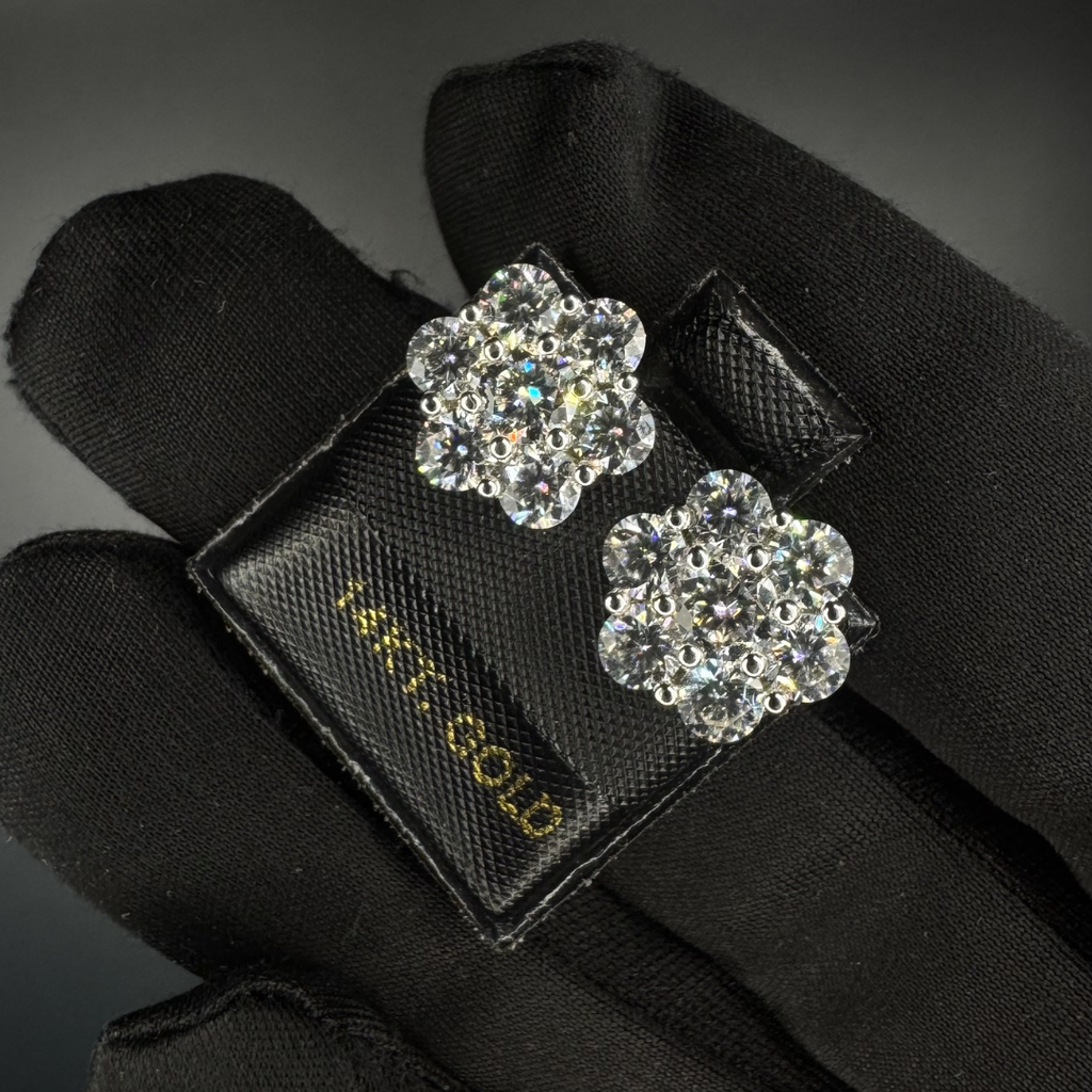 14K Gold Moissanite Stud Earrings