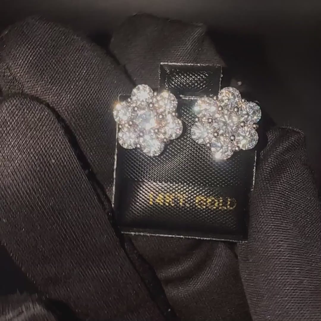 14K Gold Moissanite Stud Earrings