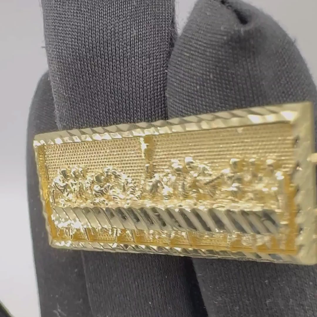 10K Yellow Gold Last Supper Double Finger Ring