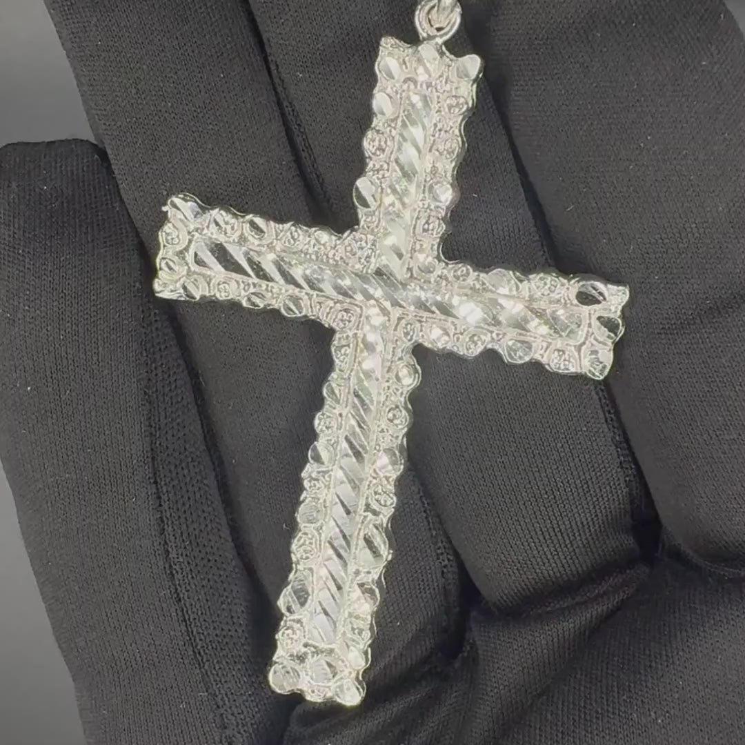 925 Silver Nugget Cross Pendant