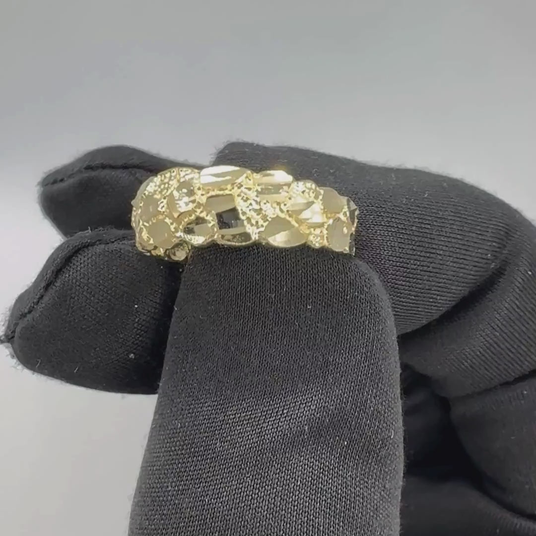 10K Yellow Gold Rounded Nugget Ring